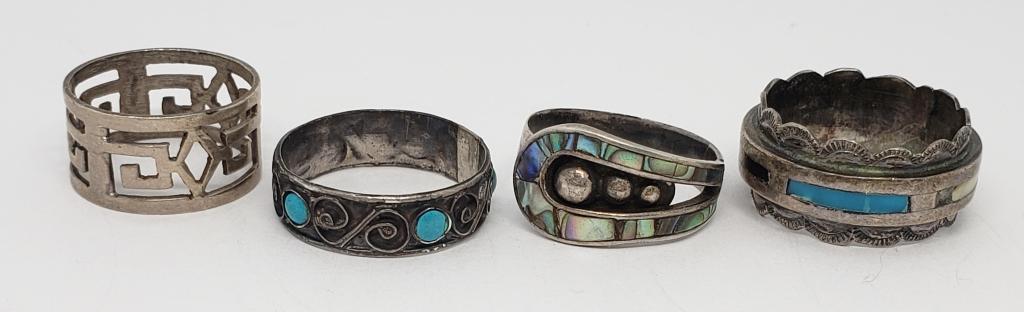 4-SOUTHWESTERN STERLING RINGS (1)ABILONE (1 of 6)