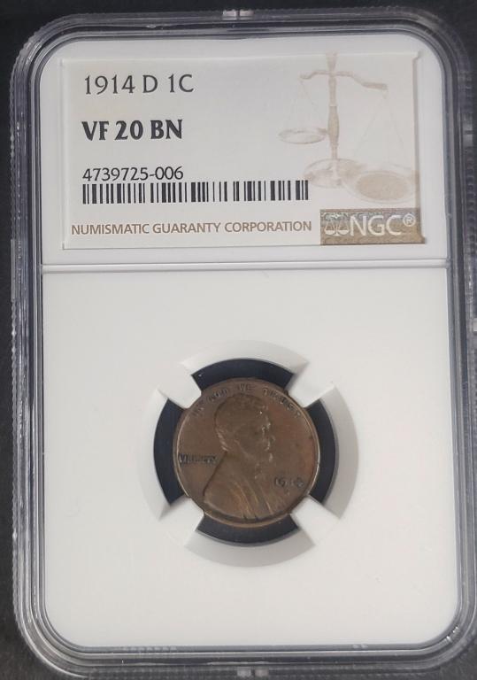 1914-D LINCOLN CENT NGC VF 20 BN (1 of 4)
