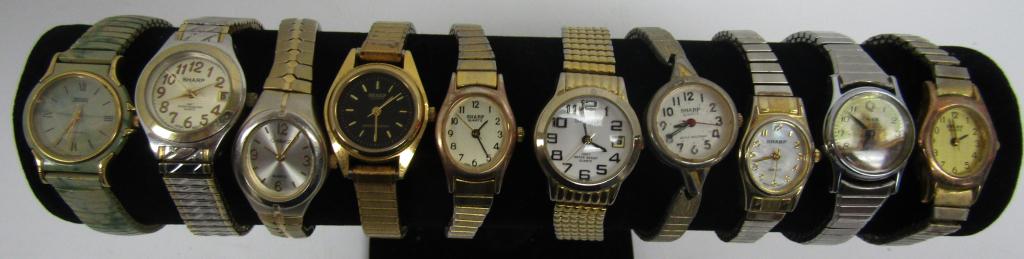 20 Ladies Quartz Stretch Watches: Sharp-Timex-Not tested as to working or not - some for parts or repair - some may work