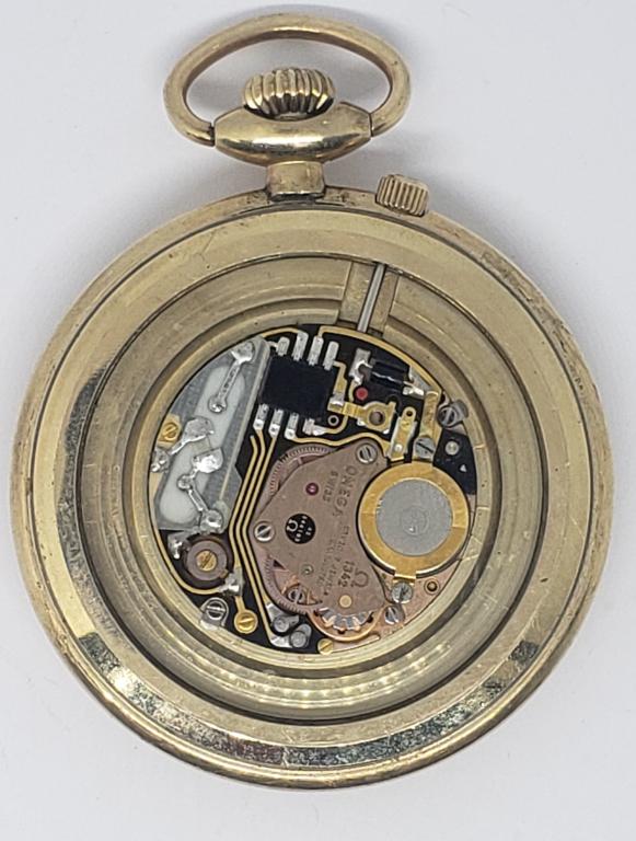 Antique Pocket Watch Omega Deville: MISSING BACK & CRYSTAL - NEEDS BATTERY REPLACED