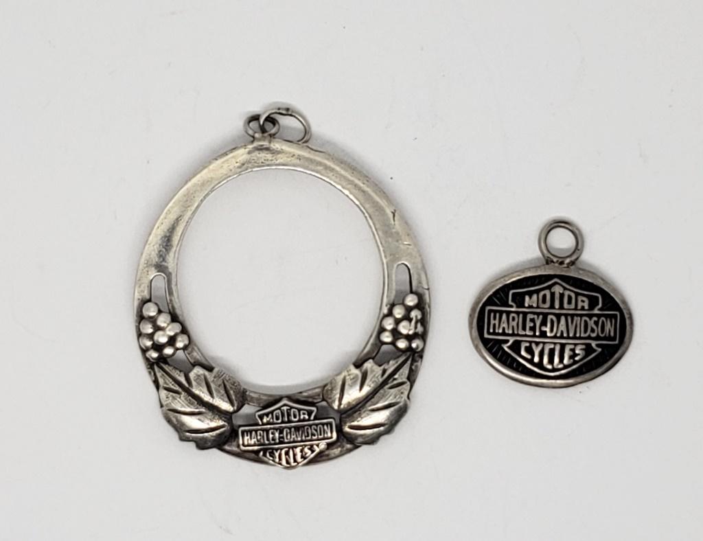 2-HARLEY DAVIDSON STERLING PENDANTS: CLASSIC DESIGNS (4.6 DWT)