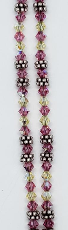 925 THAILAND STERLING & BEADED BRACELET: TOGGLE LATCH- 8" LONG (12.8 DWT)