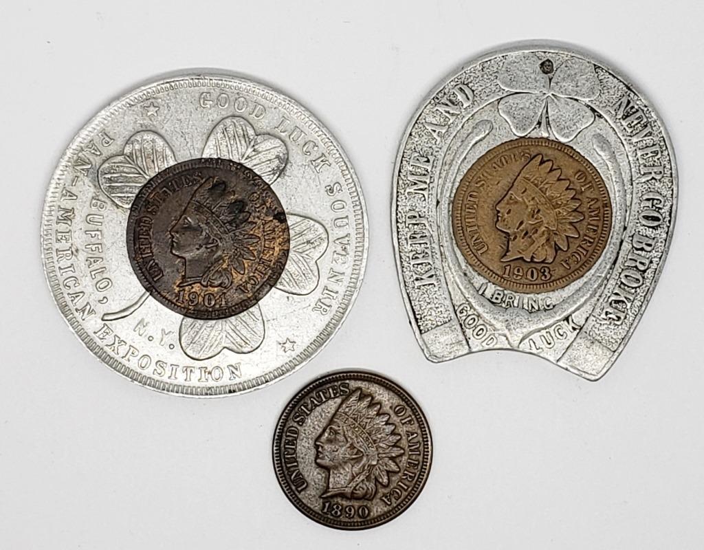 (2) INDIAN CENT LUCKY PENNY / SOUVENIR's (1 of 2)