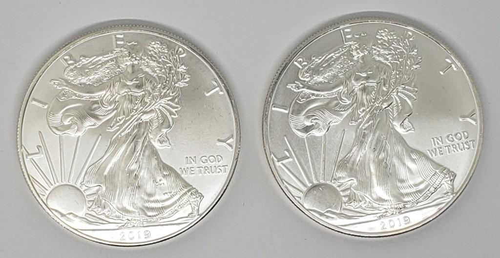(2) 2019 UNC AMERICAN SILVER EAGLES (1 of 2)