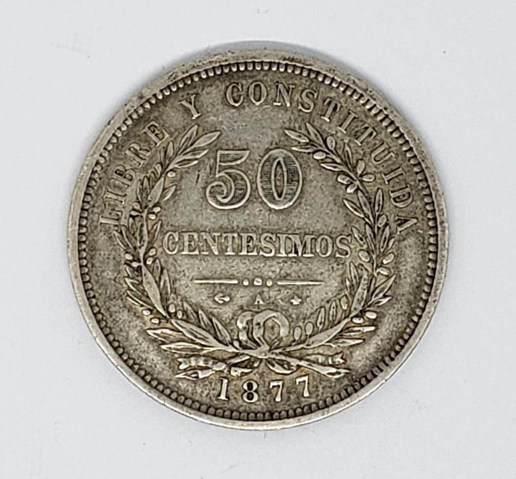 1877-A Uruguay 50 Centesimos (1 of 2)