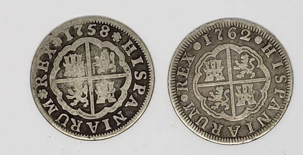 1758 & 1762 Spanish Silver 2 Reales Carolus III (1 of 2)