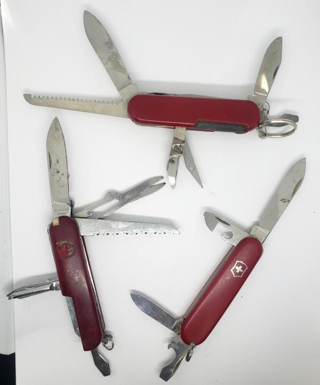 3-VINTAGE SWISS ARMY KNIFE-MULTI TOOL: REGISTER TO BID TODAY!
