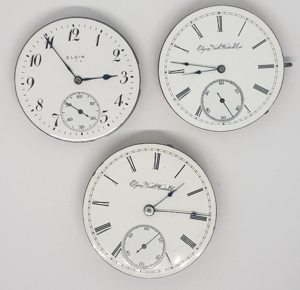 3-VINTAGE ELGIN POCKET WATCH MOVEMENTS (1 of 5)