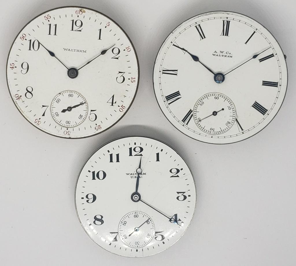 3-VINTAGE WALTHAM POCKET WATCH MOVEMENTS (1 of 5)