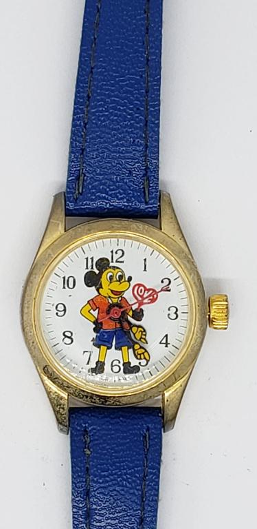 VINTAGE MICKEY MOUSE WATCH WITH BLUE (1 of 4)