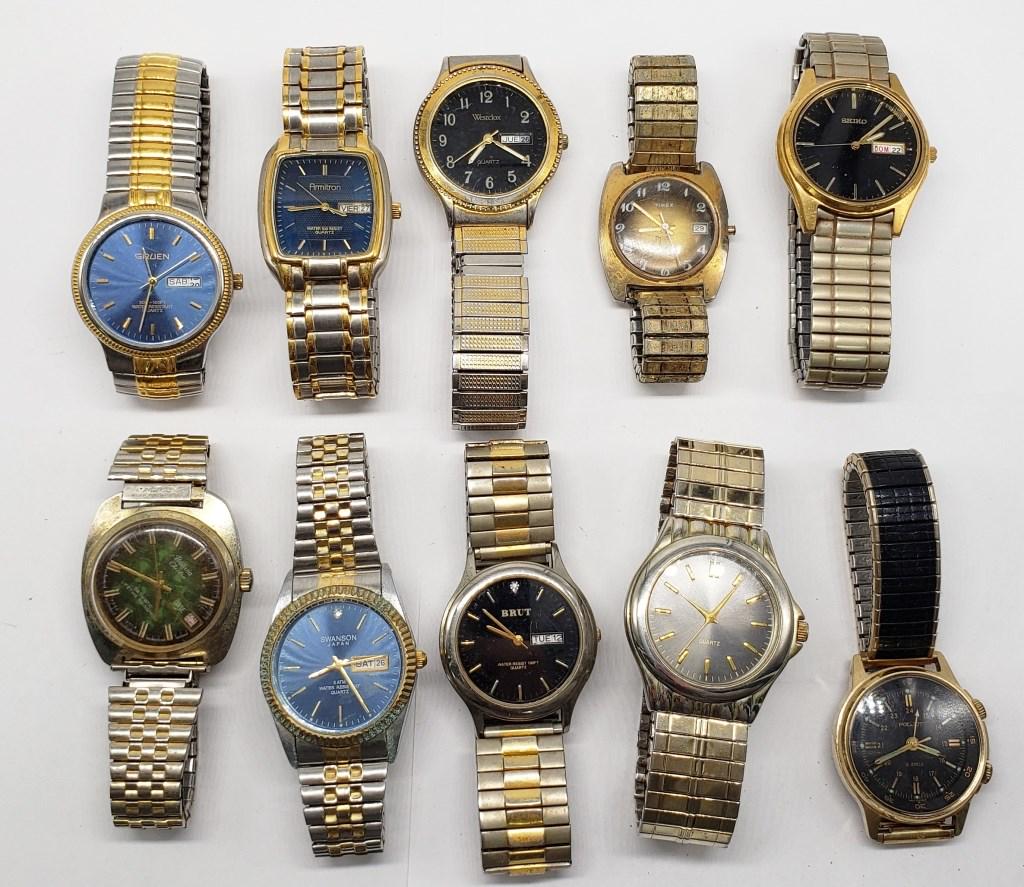 Vintage Brut Quartz Watch Japan Mvmt W diamond