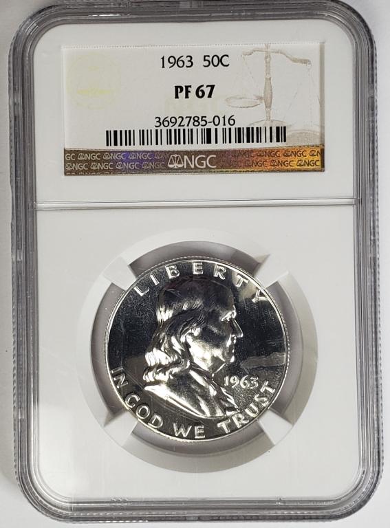 1963 50C Franklin Half Dollar NGC PF67 (1 of 4)