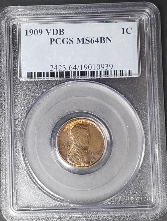 1909 VDB Lincoln Wheat Penny PCGS MS64BN (1 of 4)