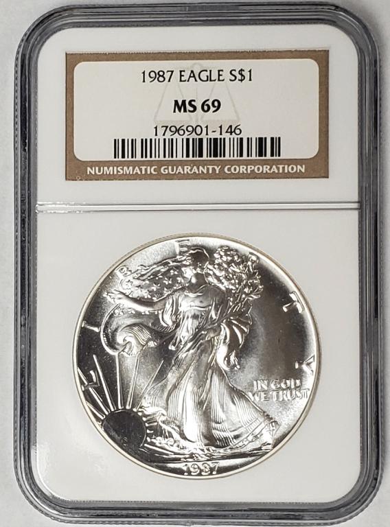 1987 American Silver Eagle NGC MS69 (1 of 4)