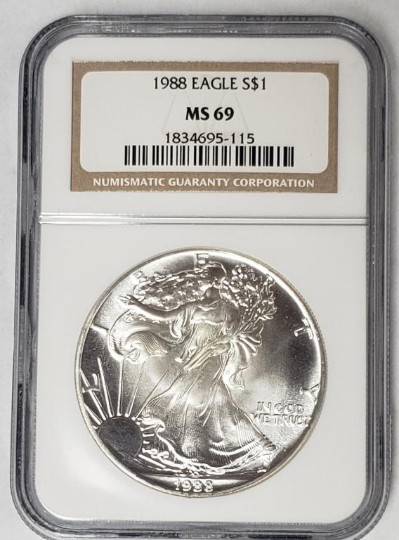 1988 American Silver Eagle NGC MS69 (1 of 4)