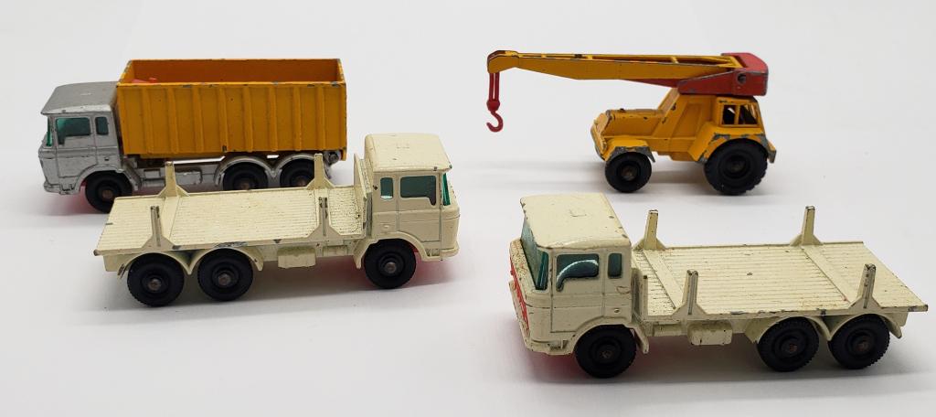 LESNEY MATCHBOX DIECAST LOT (2) #58 GIRDER TRUCKS: #11 JUMBO CRANE, #47 TIPPER CONTAINER TRUCK