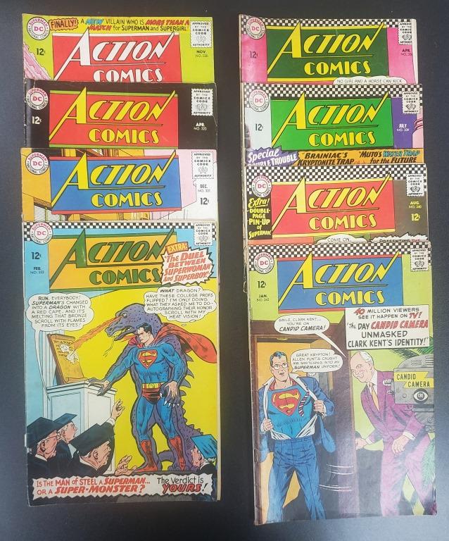 (8) 1967 DC ACTION COMICS SUPERMAN: 12c ISSUES - #323, 330, 331, 333, 336, 339, 340, 345