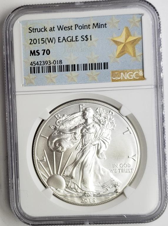 2015 (W) AM SILVER EAGLE NGC MS70 (1 of 4)