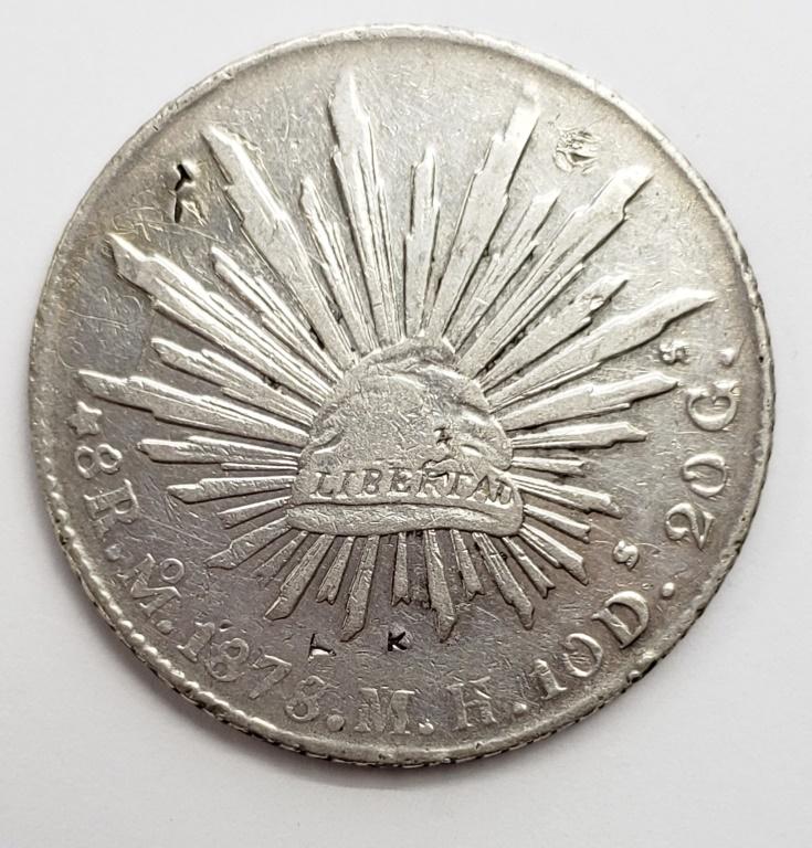 1878 Libertad Republic Mexicana 8 Reales: with CHOP MARKS on OVB & REV - 26.9g