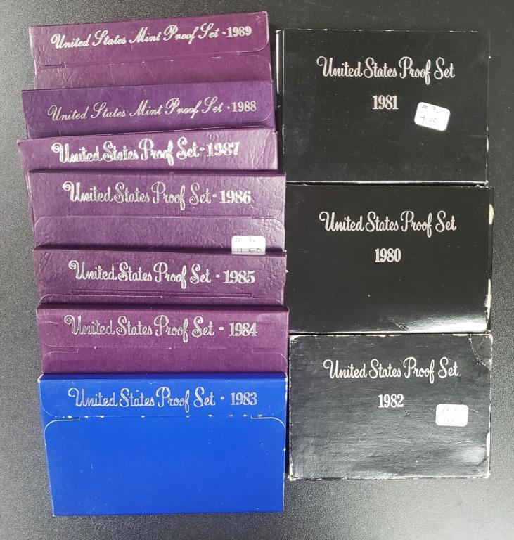 1980 thru 1989 U.S. PROOF SETS (1 of 1)