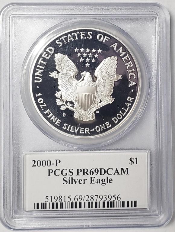 2000-P PCGS PR69DCAM Silver Eagle - Mercanti Signe (1 of 4)