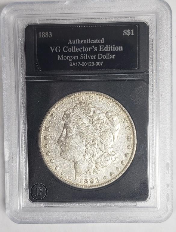 1883 Morgan Silver Dollar - Authenticated VG (1 of 4)