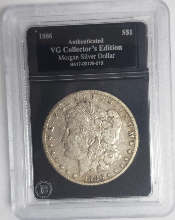 1886-O Morgan Silver Dollar - Authenticated VG (1 of 4)
