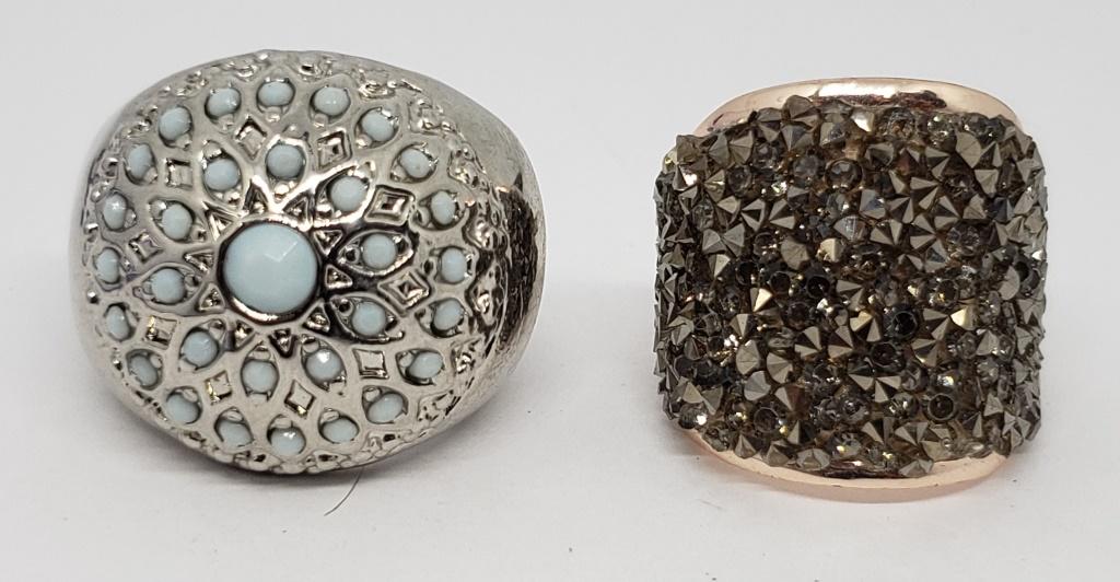 2-GORGEOUS COCKTAIL RINGS: (1)ROSE GOLD COLORED (1 of 3)