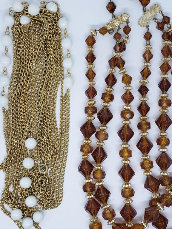 2-VINTAGE MULTI LAYERED NECKLACES: (1)GOLD (1 of 3)