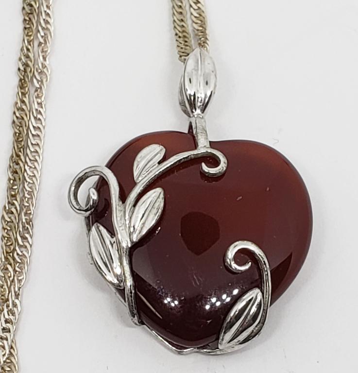 STERLING APPLE PENDANT WITH RESIN CENTER (1 of 4)