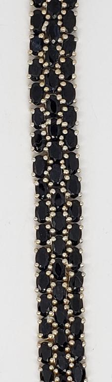 TRIPLE STRANDED STERLING BRACELET WITH BLACK (1 of 4)