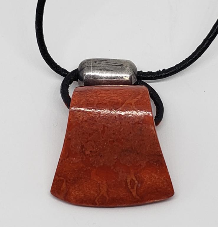 LARGE RED CORAL PENDANT / NECKLACE (1 of 3)