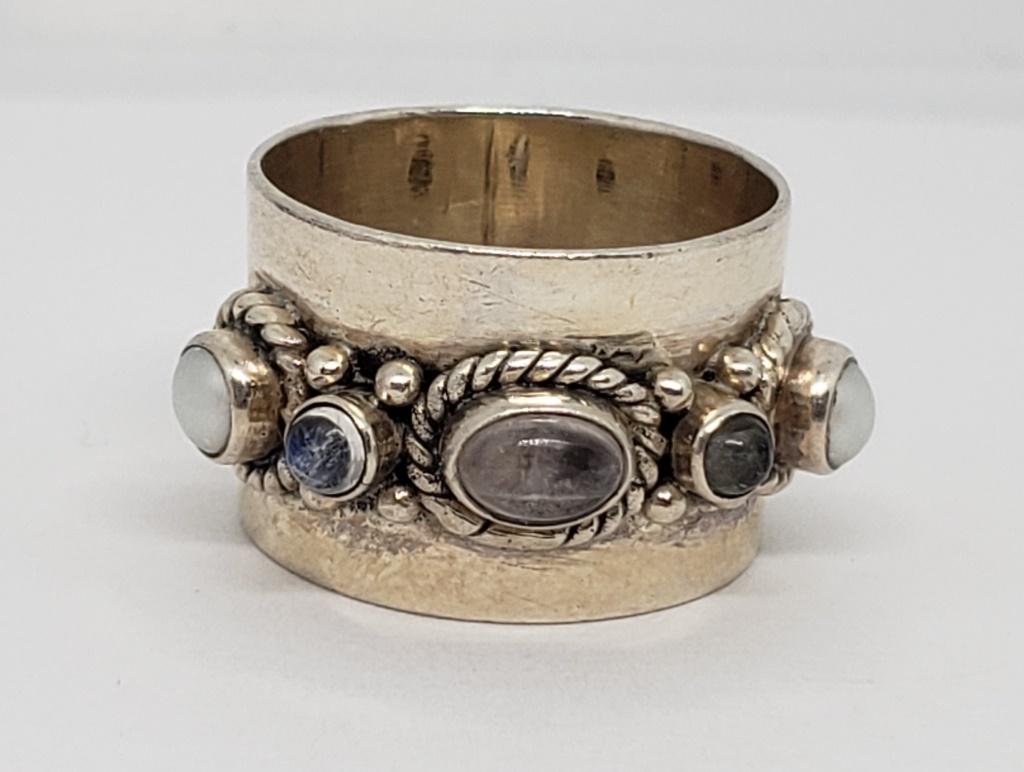 TJ STAMPED STERLING RING - UNIQUE DESIGN (1 of 5)
