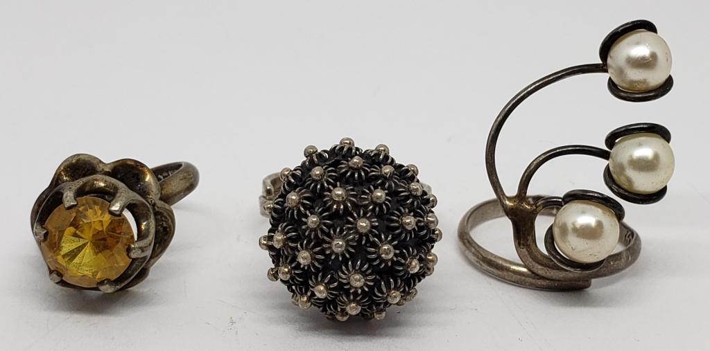 3  MEXICO STERLING RINGS UNIQUE DESIGN (1 of 7)