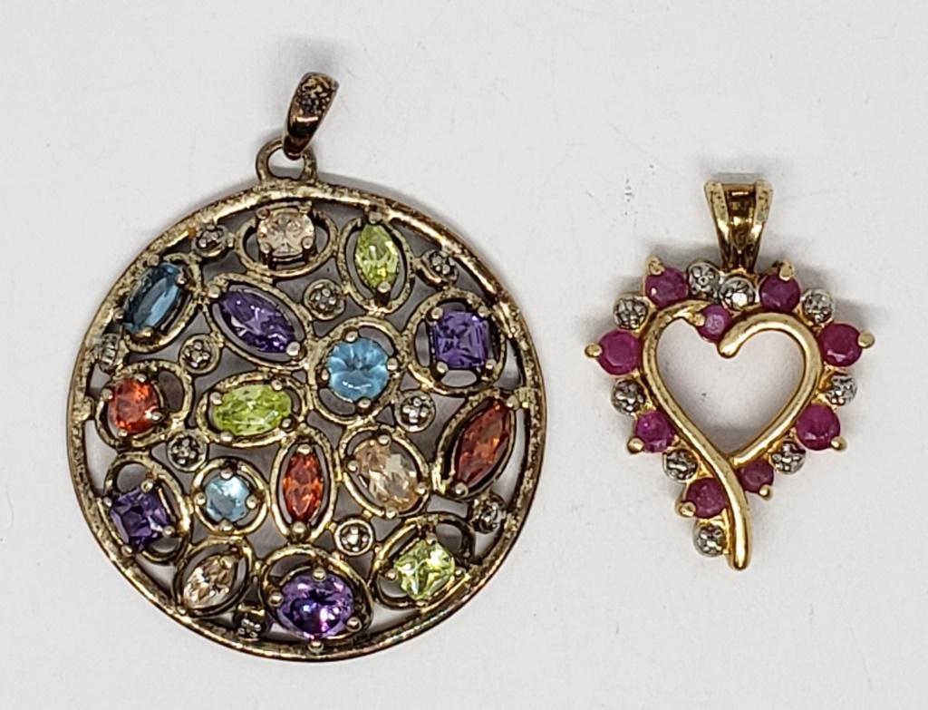 MULTI-COLORED GEM STONE PENDANT (1 of 5)