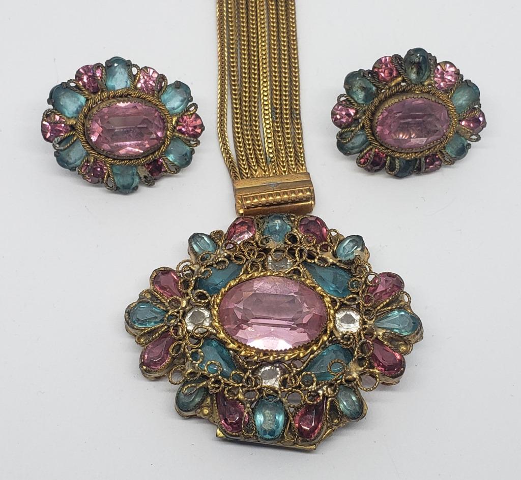 SET! ORIGINAL BY ROBERT GOLD TONED RHINESTONE (1 of 5)