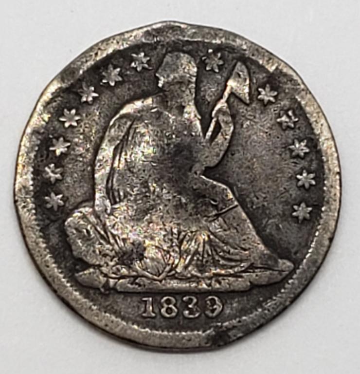 1839-O Seated Half Dime - 90% Rotated Reverse Erro (1 of 2)