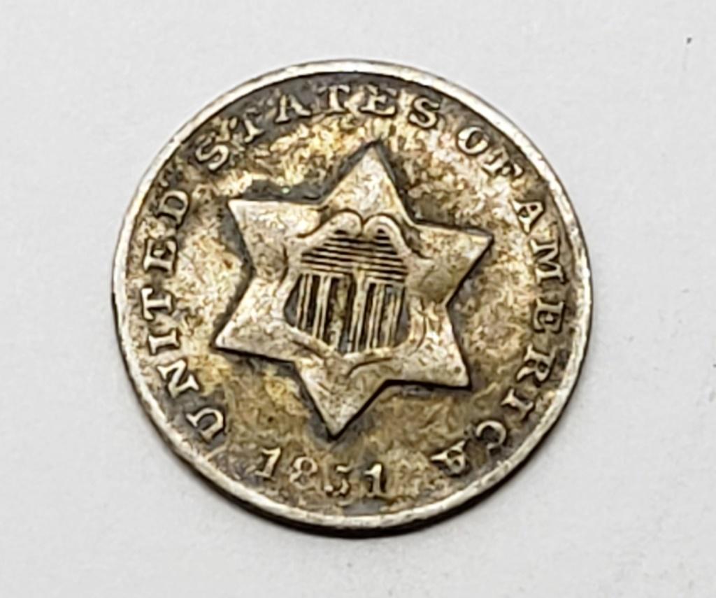 1851 3 Cent Silver Trime (1 of 2)