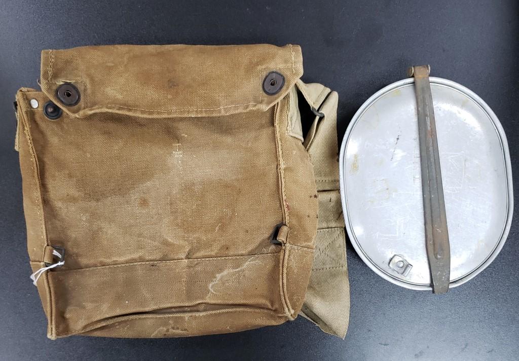 WWI US Army Mess Kit & Canvas Bag (1 of 4)