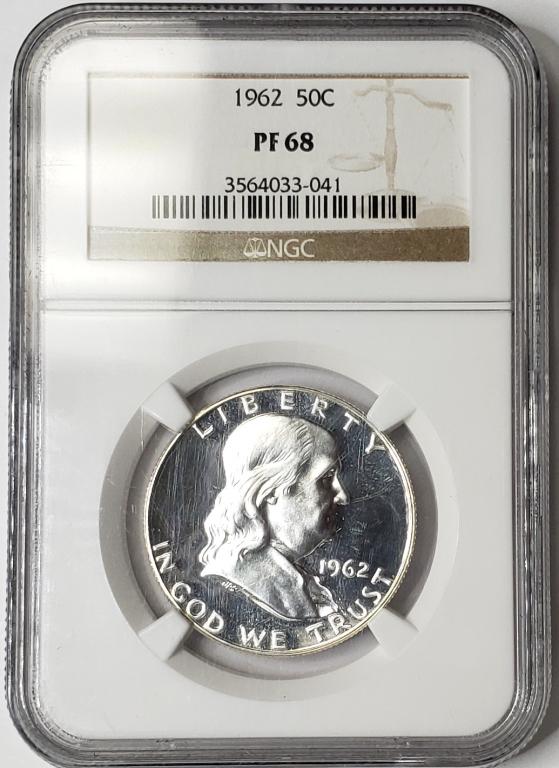 1962 Silver Franklin Half Dollar PF68 (1 of 4)