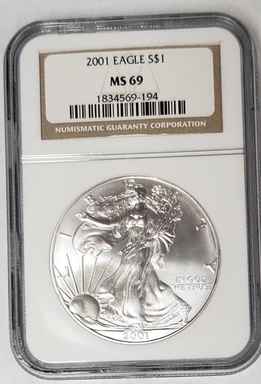 2001 American Silver Eagle NGC MS69 (1 of 4)