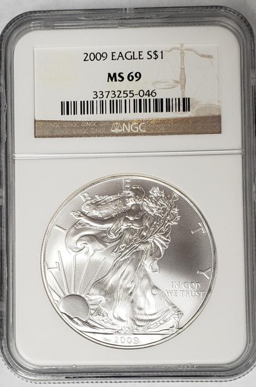 2009 American Silver Eagle NGC MS69 (1 of 4)