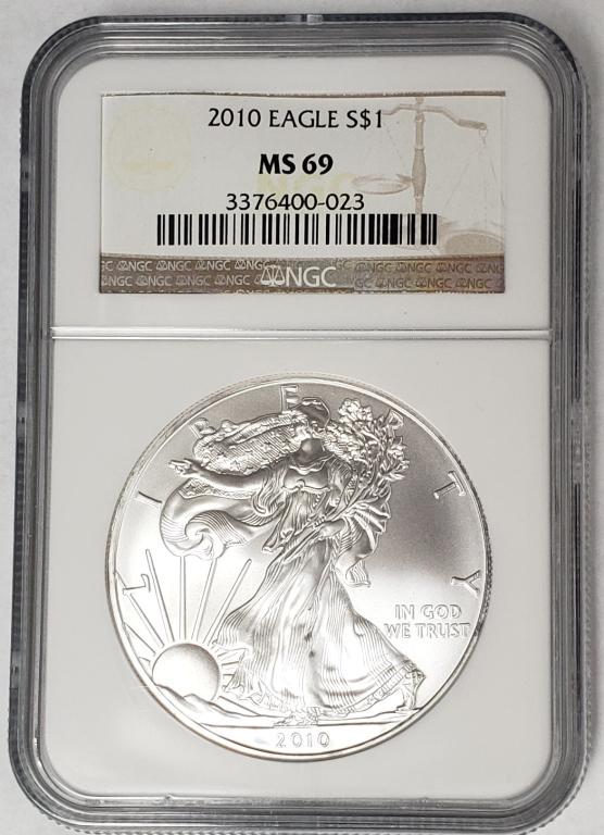2010 American Silver Eagle NGC MS69 (1 of 4)