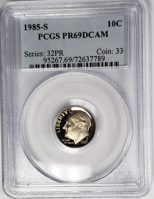 1985-S DIME PCGS PR69DCAM (1 of 4)