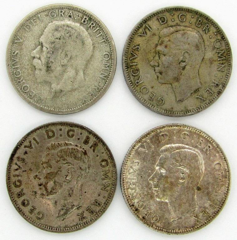 4 - GREAT BRITAIN ONE FLORIN SILVER COINS (1 of 2)