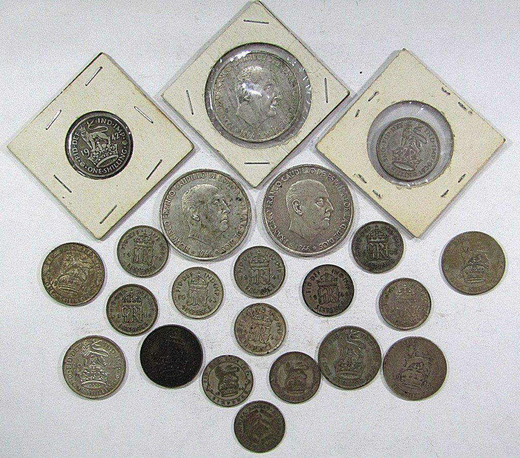 8-GR BRIT SILVER ONE SHILLINGS, (11) SILVER 6 PEN (1 of 2)