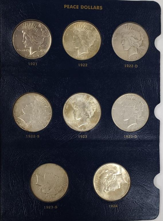 PEACE DOLLAR SET 1921-1935 in ALBUM (1 of 9)