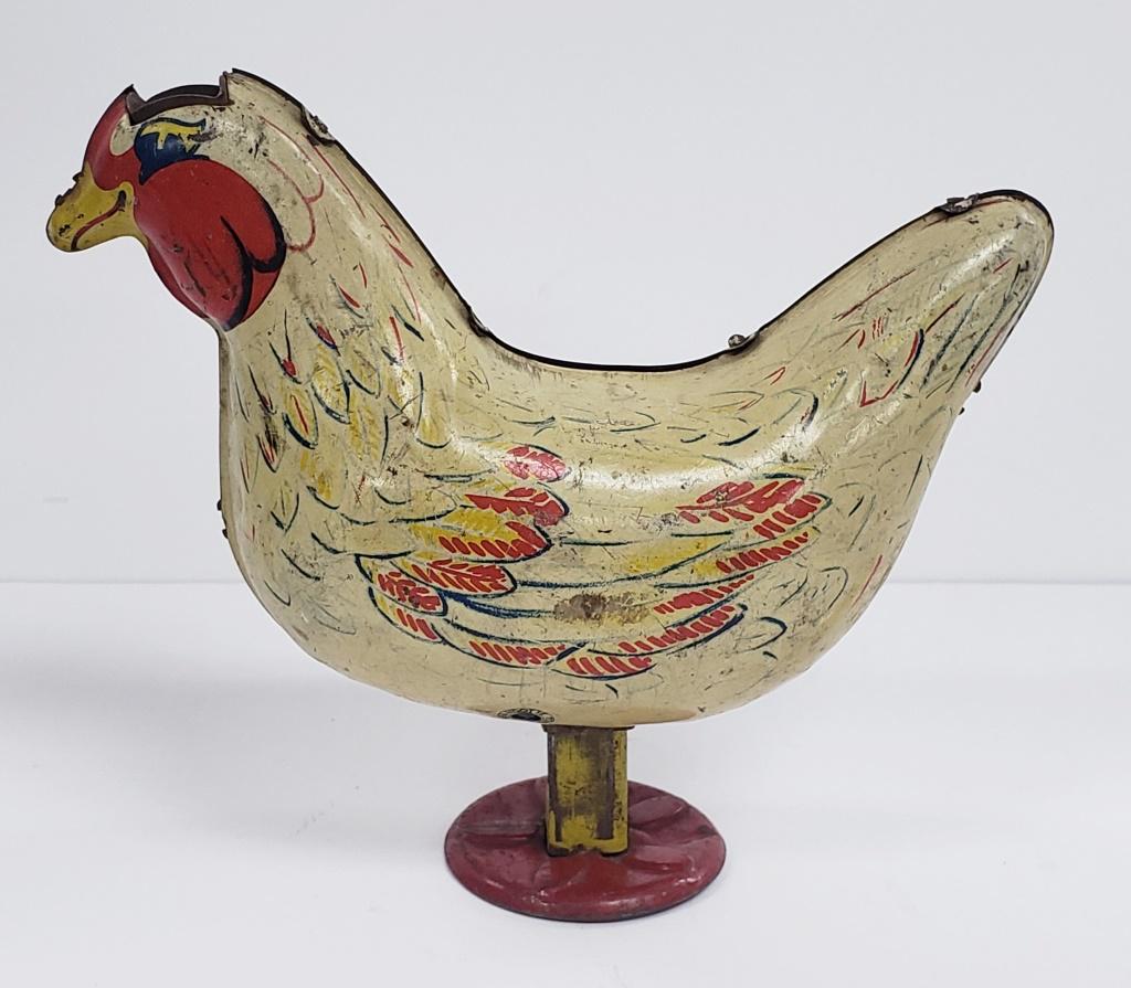 WYANDOTTE TIN ROOSTER CHICKEN: Gum ball drop - UNTESTED