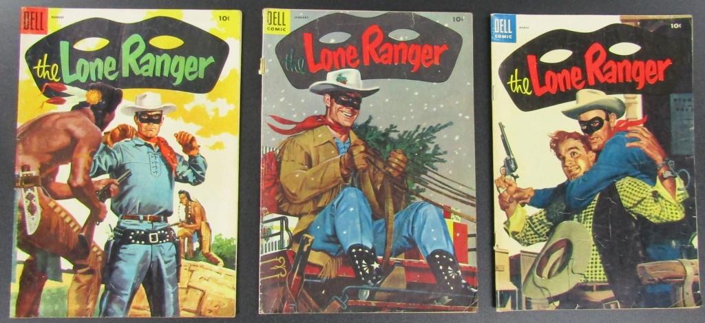 (3) 1955 DELL The LONE RANGER COMICS (1 of 5)
