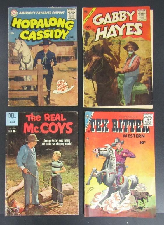 DC HOPALONG CASSIDY, CBC TEX & GABBY HAYES: DELL McCOYS (4) TOTAL